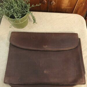 Mark Cross vintage brown leather snap legal document portfolio briefcase